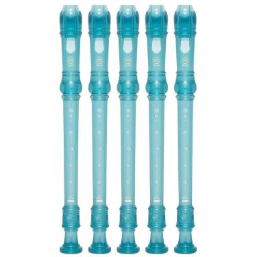 Imagem de Kit 5 Flautas Doce Soprano Barroca Em C YRS-20B Azul Yamaha