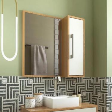 Imagem de Espelheira para banheiro 1 Porta e 2 Prateleiras Alice Mel/arenas