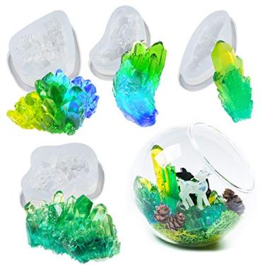 Imagem de Conjunto de moldes de resina epóxi de silicone de quartzo de cristal isomalt, doces, decoração de bolo, fundição de joias, vela, argila de polímero, 4,2 a 7,4 cm