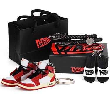 Imagem de MPK Chaveiro de tênis 3D para homens e mulheres retrô em um lindo pacote para o dia dos namorados, vermelho-2, P