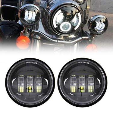 Imagem de Autokun Faróis de neblina de 11,4 cm, luz de neblina de LED, 11,5 cm, lâmpada de condução auxiliar para motocicleta, Road King, Touring, Electra Glide