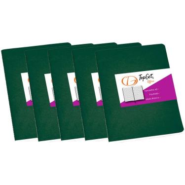 Imagem de Kit 5x Caderneta 14x21cm A5 40 Folhas Pautadas Tupi TopGet