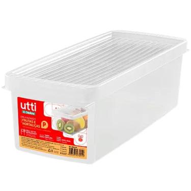 Imagem de Organizador de Geladeira Legumes Verduras 4,2L Tampa Ventilável Caixa Plástica