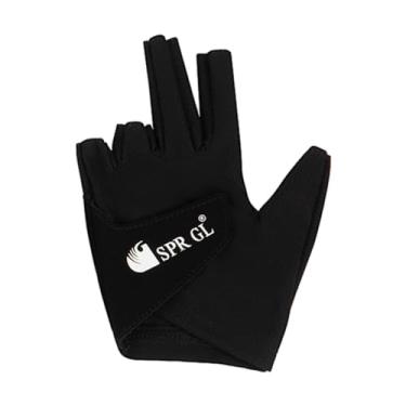 Imagem de Amagogo Luvas de bilhar, luvas de taco de dedo, luva de bilhar, luvas de taco de sinuca de bilhar, unissex, elásticas, para acessórios de bilhar, PRETO