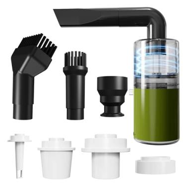 Imagem de Bomba de ar elétrica pequena e versátil para inflação, esvaziamento, sacos de armazenamento a vácuo, aspirador portátil sem fio, espanador de ar recarregável para fendas, área estreita, luz de