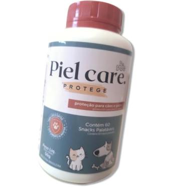 Imagem de Petisco antipulgas cachorro gato com vitamina minerais proteção da pele com brilho palatável 60 unidades