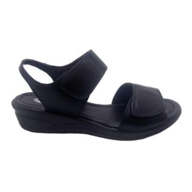 Imagem de Sandália Feminina Anabela Orthopedic Couro Pés Inchados Numeração 34ao43 226-Feminino