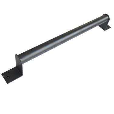 Imagem de Maçaneta de porta de celeiro simples, porta deslizante rústica, maçaneta de puxar, aço carbono preto, portão de madeira resistente, hardware vintage, estilo B 320mm