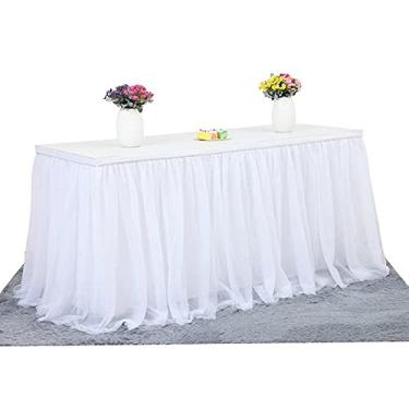 Imagem de Saia de Mesa de Tule Artesanal, Toalha de Mesa decoiva Para Rec Ou Mesa Red, Mesa Para Festa de Casamento, Banquete, Piquenique