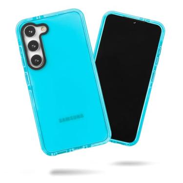Imagem de SteepLab Capa Barrier para Samsung Galaxy S23 (tela de 6,1 polegadas) - Capa com absorção de impacto com proteção total contra quedas e aderência aprimorada (céu azul brilhante)