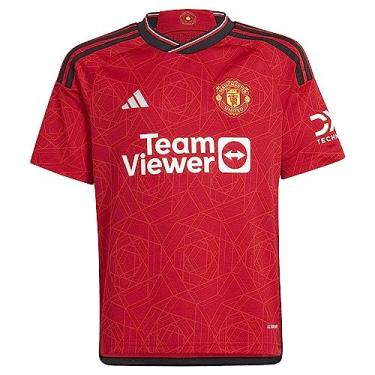 Imagem de adidas Camiseta de futebol masculino de manga curta Manchester United Fc 23/24, Team Colleg Red, 8 Anos