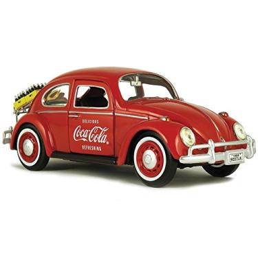 Imagem de 1966 Volkswagen Beetle Coca-Cola com o Capô Traseiro do Rack e 2 Garrafa de Casos 1/24 Diecast Modelo de Carro por Motorcity Clássicos"""