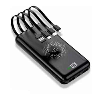 Imagem de Carregador Portátil Indução Com 4 Cabos Peining 10000 Mah - Power Bank