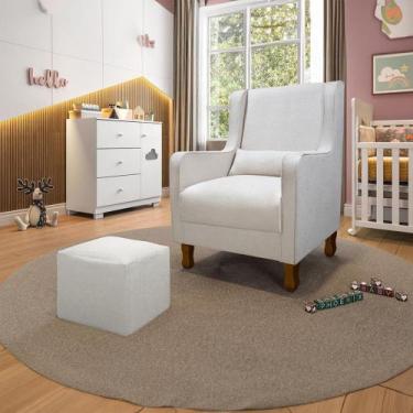 Imagem de Poltrona  Amamentação Boucle Fixa Puff Sophia Phoenix Baby, Bege