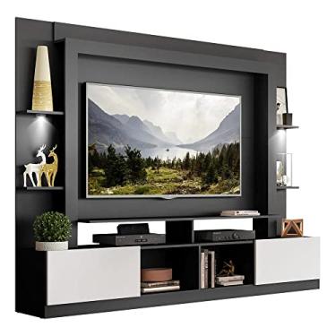 Imagem de Estante com Suporte Tv 65" e Leds Berlim Multimóveis V3384 Preta/branca