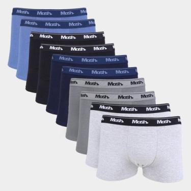 Imagem de Kit Cueca Boxer Mash Masculina 10 Peças, Marinho, Cinza, P