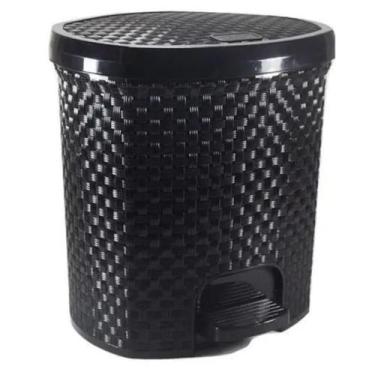Imagem de Lixeira pedal 6 litros Nitron Rattan Preto