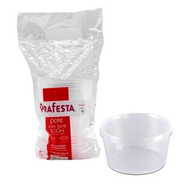 Imagem de Pote Red. Com Lacre 500 Ml 10 Unds Freezer E Micro-Ondas - PRAFESTA, U
