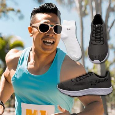 Imagem de Tênis Esport Model Running + Meia Tênis Para Corridas e Caminhadas Esp