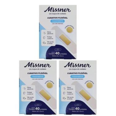 Imagem de Kit 3 Curativo Flexível Transparente 40Un - Missner