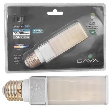 Imagem de Lâmpada Compacta PL LED 7W Quente 3000K E27 440lm Gaya, 110V/220V