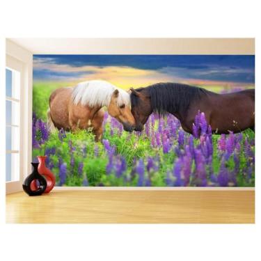 Imagem de Papel De Parede Animais Casal Cavalos Fazenda 3,5M Anm319 - Você Decor