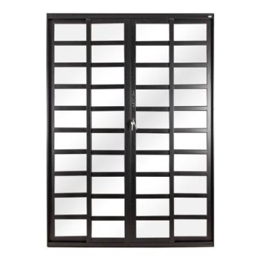 Imagem de Porta Correr 4 Folhas Móveis Central com Travessa Topsul 210x200cm Esq