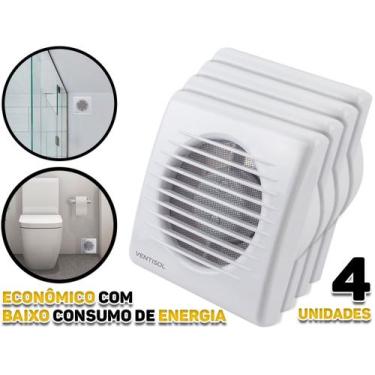 Imagem de Kit 4 Exaustores Banheiro Ventilador Ventisol 100mm Bivolt 12318, 110V
