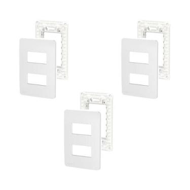 Imagem de 3 Placa/Espelho Gamma Silver 4x2 S730121274 Orion Schneider