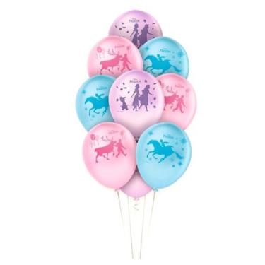 Imagem de 25 Balões Bexigas 9" polegadas decoração festas Frozen - Regina festa