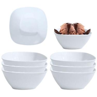 Imagem de 6 Tigela Cumbuca Bowl Quadrado em Melamina 550ml Poke Sopas Caldos - S