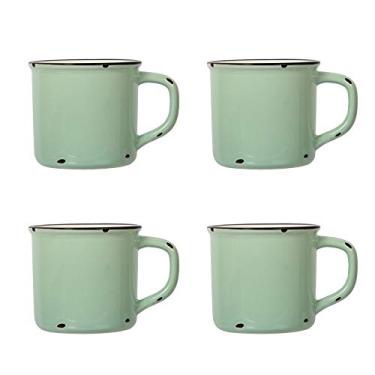 Imagem de Luciano Housewares Lindo café envelhecido, 430 g, conjunto de 4 canecas esmaltadas, 4 unidades (pacote com 1), verde menta