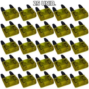 Imagem de Kit Fusível Automotivo Lamina Mini 25 Peças 20 Amperes - Tech One