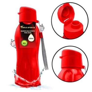 Imagem de Garrafa Squeeze Gold Sports Resistente - BPA FREE 600ml, Único, Vermel
