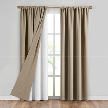 Imagem de Elrene Home Fashions SunVeil Forro de cortina térmica extralargo com tecnologia YarnLock, painel único, 101 cm x 233 cm, branco
