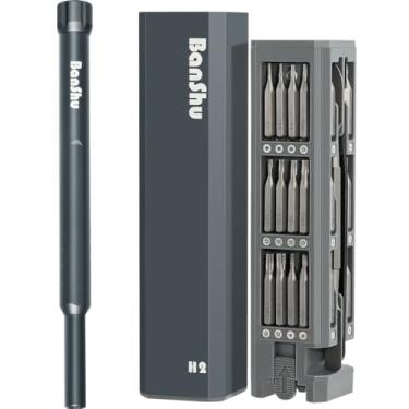 Imagem de Banshu Conjunto de chaves de fenda pequeno 46 em 1, conjunto de chaves de fenda magnéticas de precisão com Tiny Phillips, plano, Torx Star Bits para óculos, relógio, telefone, laptop, MacBook, PC