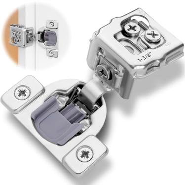 Imagem de Dobradiça de armário compacta 105° com armação de rosto macia e fechada da DecoBasics, 1-3/8"