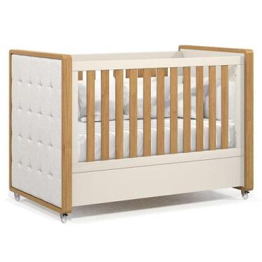 Imagem de Berço Americano Tutto New Freijó Off White com Capitonê New Boucle - M