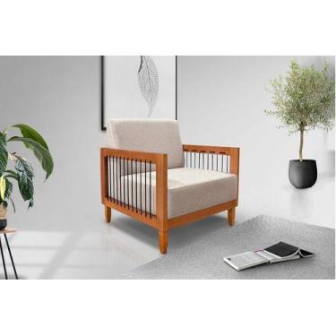 Imagem de Poltrona Decorativa Bali Base De Madeira E Corda Náutica Bz - BZ Decor