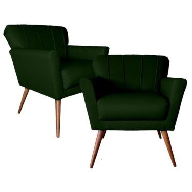 Imagem de Kit 2 Cadeiras Estofada Laís Para Recepção Consultorio e Clínica - Sue