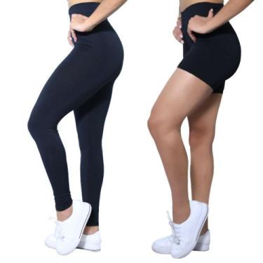 Imagem de Kit 2 peças Calça e Short Heide Ribeiro Legging Basic Malhação, Marinh