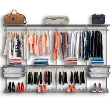 Imagem de Closet Armário Aramado Modulado Gaveta Prateleira 3,10m BR - Casa Expr