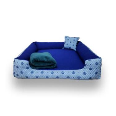 Imagem de cama pra cachorro grande 70x70cm caminha de cachorro até 15kg + manta 