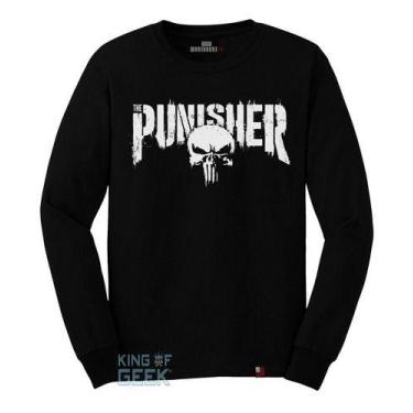 Imagem de Camiseta Manga Longa The Punisher Camisa Justiceiro - KING OF GEEK, GG