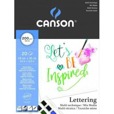 Imagem de Bloco Lettering Canson Mix Media 200g/m² 20 folhas