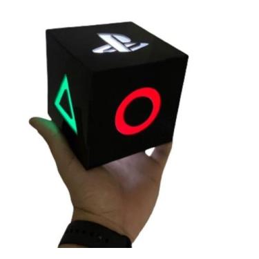 Imagem de Luminária Mini Abajur de Mesa Playstation Preto - Super 3D Games