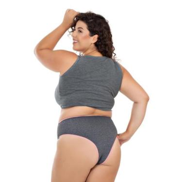 Imagem de Kit 5 Calcinhas Modeladoras Plus Size Cintura Alta Cós Duplo Viére, 52