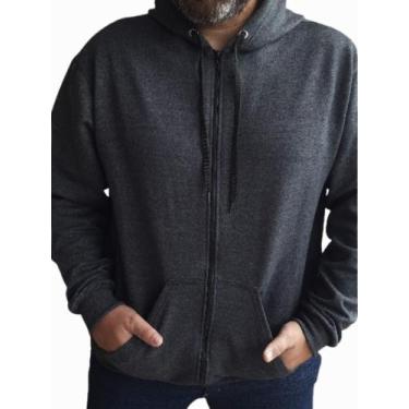 Imagem de Blusa Moletom Masculino com Zíper e Capuz - LD, Cinza, GG