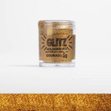 Imagem de Corante Em Pó Holográfico Dourado Glitter Brilho Decoração - FAB!