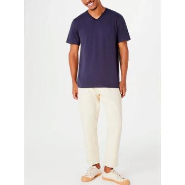 Imagem de Camiseta Manga Curta Hering 022B Masculina Decote V World Algodão T. P